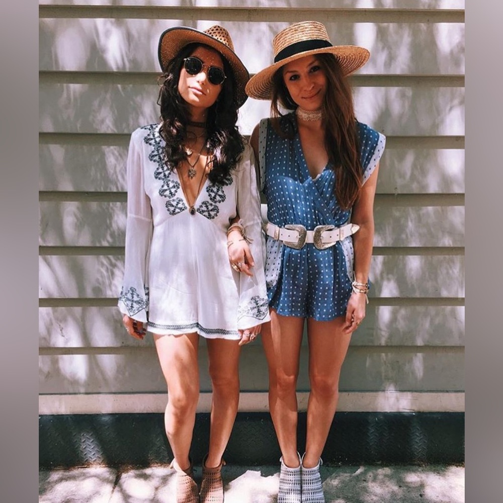 Rumor Boutique Embroidered Romper XS